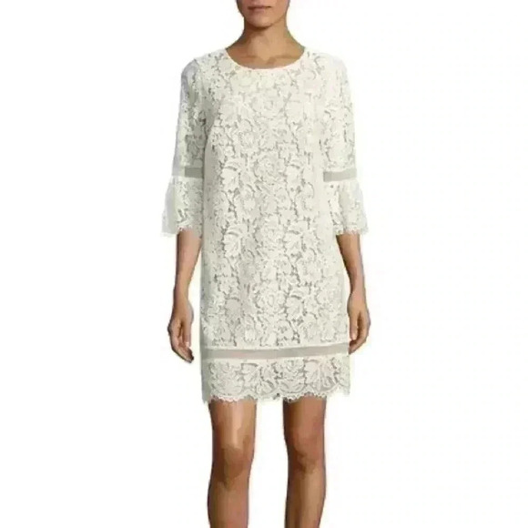 BCBGMaxAzria Dresses & Skirts - BCBGMaxazria Lace Evening Dress - Off White